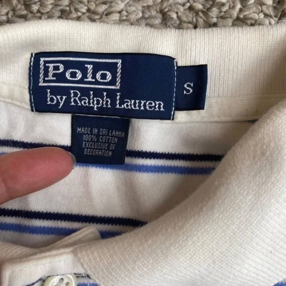 Polo Ralph Lauren blue stripe classic polo size‎ S